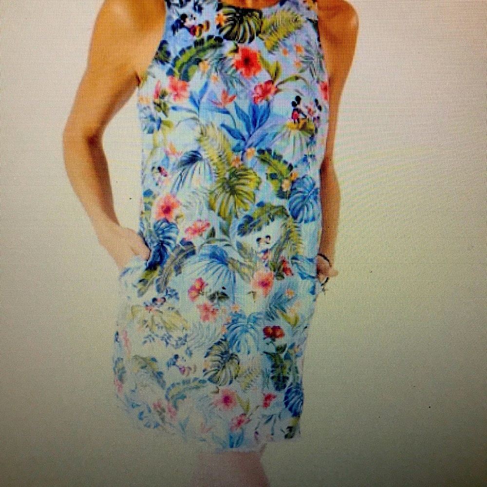 NWT, Tommy Bahama Disney Jungle Jubilee Sleeveless Linen Shift Dress